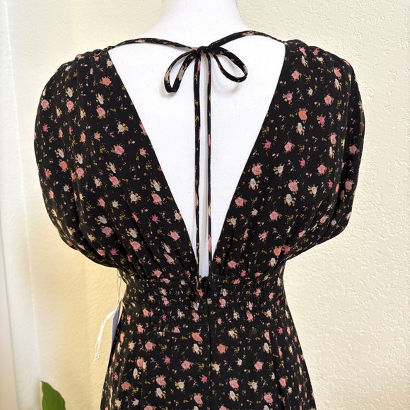 WAYF New Black Floral Tiered Maxi Dress S - Picture 5 of 16